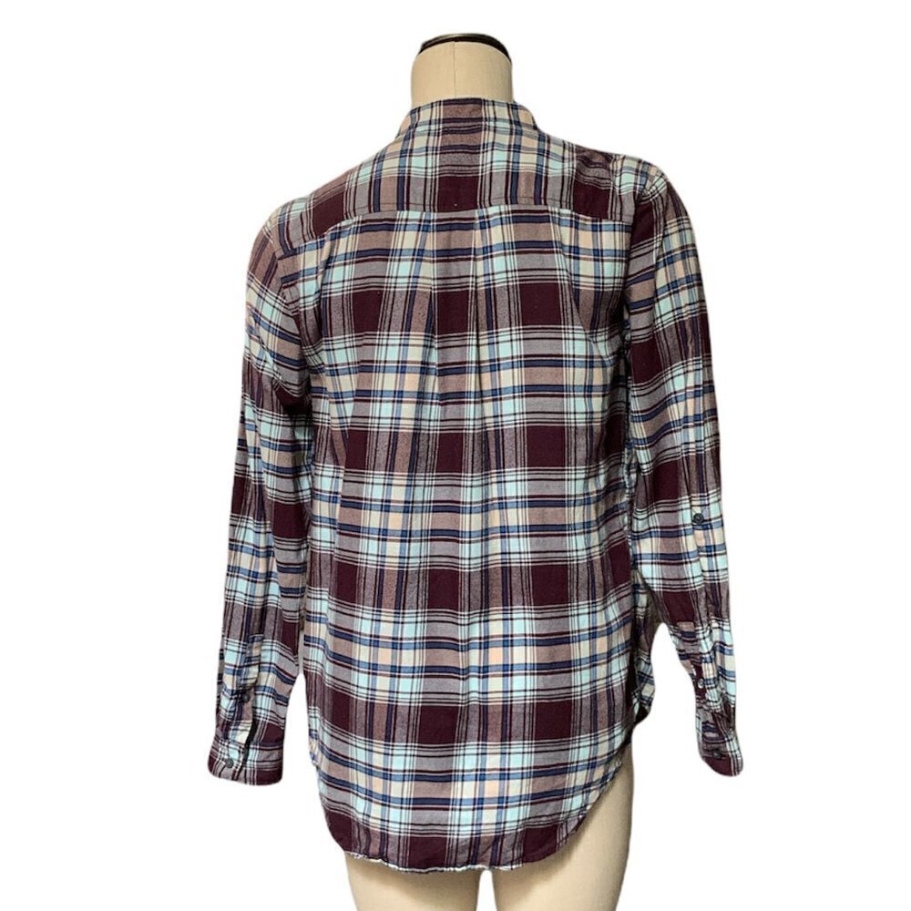Lands' End Cotton Plaid Flannel Popover Shirt Sz 6 #210H - Picture 6 of 10